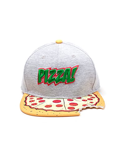 Meroncourt Teenage Mutant Ninja Turtles (TMNT) Pizza Bite Snapback Baseball Cap, One Size, Multi-Colour (Sb080602Tmt) Gorra de bisbol, Multicoloured (Grey), Talla única Unisex Adulto