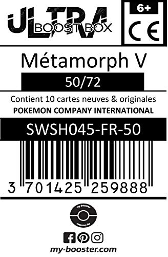 Métamorph V (Ditto V) 50/72 - Ultraboost X Epée et Bouclier 4.5 Destinées Radieuses - Box de 10 Cartas Pokémon Francés