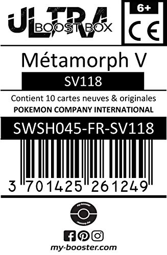 Métamorph V (Ditto V) SV118 Shiny Variocolor - Ultraboost X Epée et Bouclier 4.5 Destinées Radieuses - Box de 10 Cartas Pokémon Francés