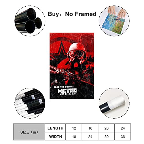 Metro 2033 Juego Cover Posters 4 Lienzo Póster Decoración Dormitorio Deportes Paisaje Oficina Decoración Regalo Unframe-style116 × 24 pulgadas (40 × 60 cm)