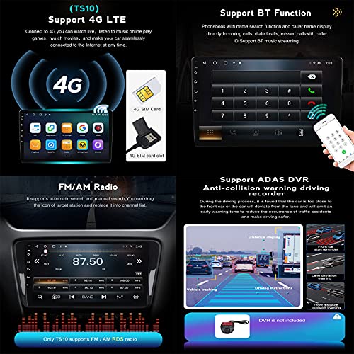 MGYQ Autoradio Bluetooth Radio De Coche Manos Libres FM Estéreo MP5 Radio para Honda City 2014-2017 con Carplay Android Auto Soporte USB/Control del Volante/Navegacion GPS,4+32g