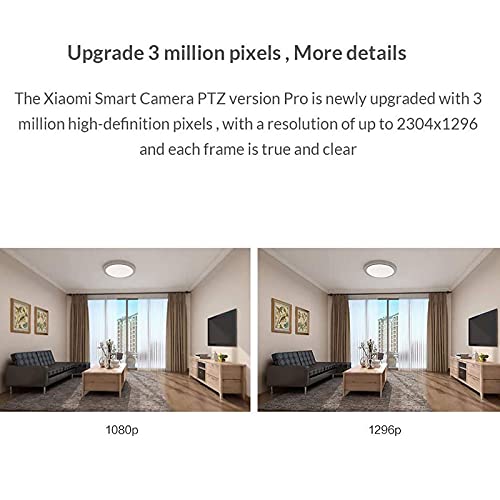 MI XIAOMI 360° Home Security Camera 2K Pro Smart IP Camera 1296P 360 Cámara Panorámica con Bluetooth Gateway 2.4GHz 5GHz WiFi Seguridad Infantil en casa, Blanco
