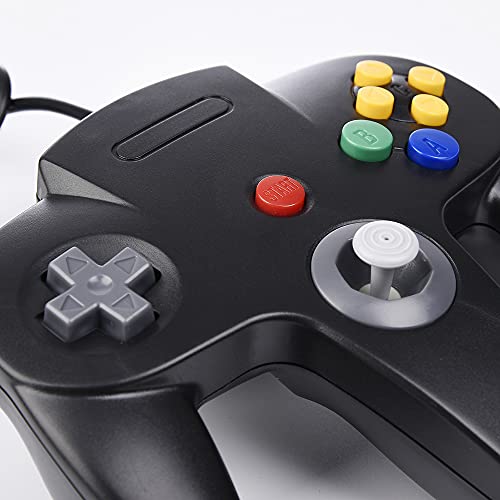 miadore - Mando retro para N64 N64 Classic USB Controlador Gamepad Joystick, Controlador de Juego para N64 System Raspberry Pi/Windows/Mac/Linux, color negro