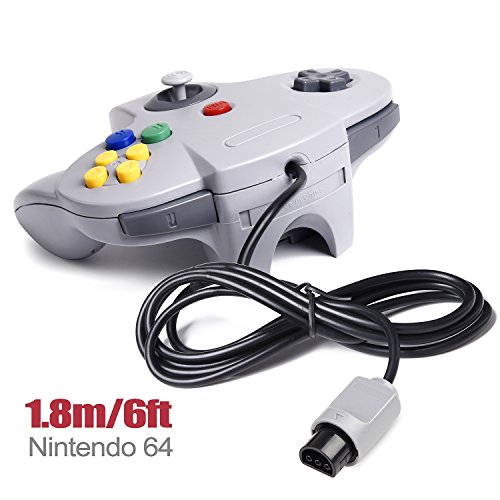 miadore Retro N 64 bit N64 Controller, Joystick con Mando Gamepad para el Sistema N64 de la Consola N64, Gris