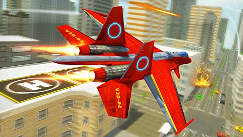 Miami Crime City Mega Flying Air Jet Transform Robot Car Simulator: Ultimate Robot War 3D Juegos 2021