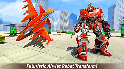Miami Crime City Mega Flying Air Jet Transform Robot Car Simulator: Ultimate Robot War 3D Juegos 2021