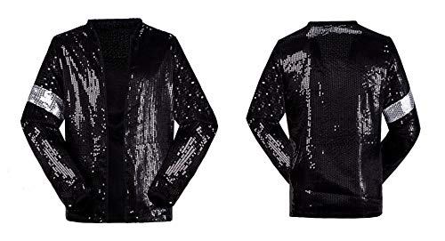 Michael Jackson Cosplay Kid Disfraz de Cosplay para Adultos 4pcs MJ Billie Jeans Jacket + Pant + Socks + Guante (W: 70-78kg H:175-185cm)