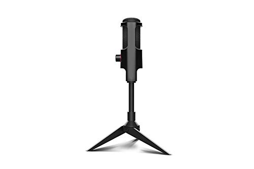 Microfono Gaming Ozone REC X50 - Microfono Streaming - Condensador Electrodo, Sonido Omni-Bidireccional, Iluminación LED, Soporte Estable, USB, Negro
