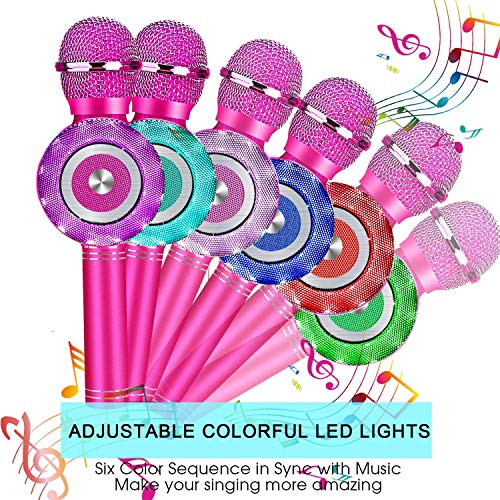 Micrófono Karaoke Bluetooth, FISHOAKY Microfono Inalámbrico Altavoces, Portátil Karaoke para Ni?os Cantar, Función de Eco, Compatible con Android/iOS o Teléfono Inteligente