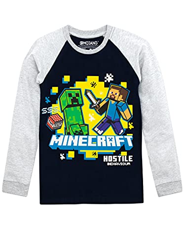 Minecraft - Camiseta de Mangas largas para niño 13-14 Años