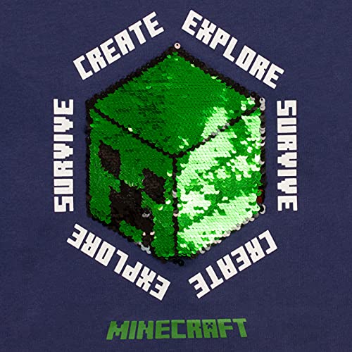 Minecraft Camiseta para Niños Creeper Azul 5-6 Años