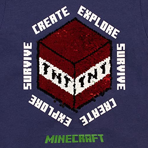 Minecraft Camiseta para Niños Creeper Azul 5-6 Años