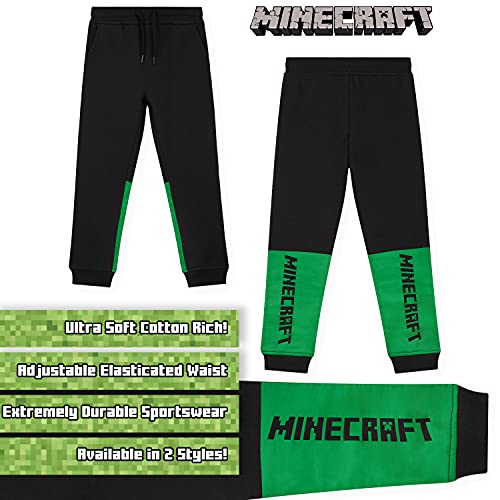 Minecraft Chandal Niño, Conjunto de 2 Piezas Sudadera con Capucha y Pantalon Chandal, Regalos Para Niños y Adolescentes 5-14 Años (9-10 Años, Negro)