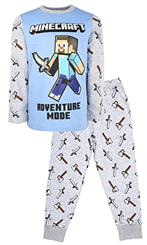 Minecraft - Conjunto de Pijama de Mangas Largas - Pijamas Niños - Conjunto de Pijama de Steve Adventure Mode - Regalo de Cumpleaños Niños - Edad 5-6 Años