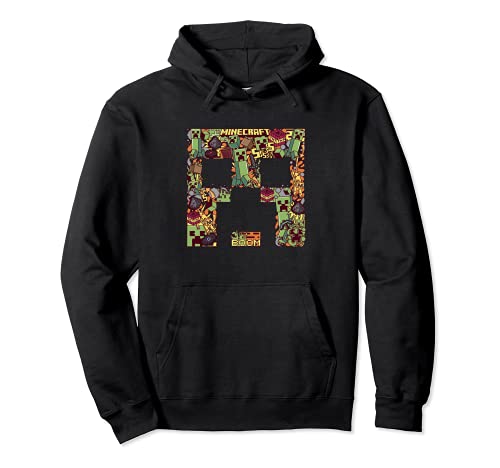 Minecraft Creeper Big Face Collage Sudadera con Capucha
