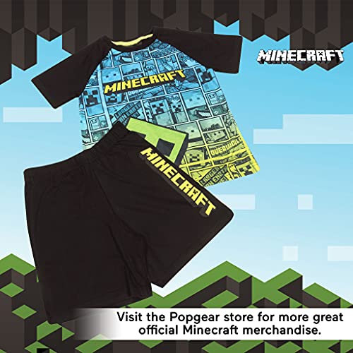 Minecraft Creeper Boys Boy Boy Breve Multicolored Piciamas Set 9-10 años | PS4 PS5 Xbox Gamer Gifts, School Boys PJs, Childrens Clothes, Kids Birthday Gift Idea