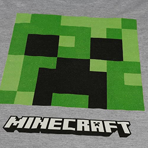 Minecraft Creeper Face Camiseta, Sports Grey, 9-10 Years para Niños