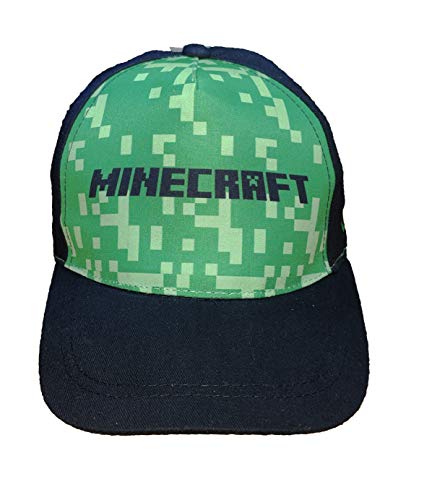 MINECRAFT Gorra original con visera, correa ajustable, color negro Negro Talla única