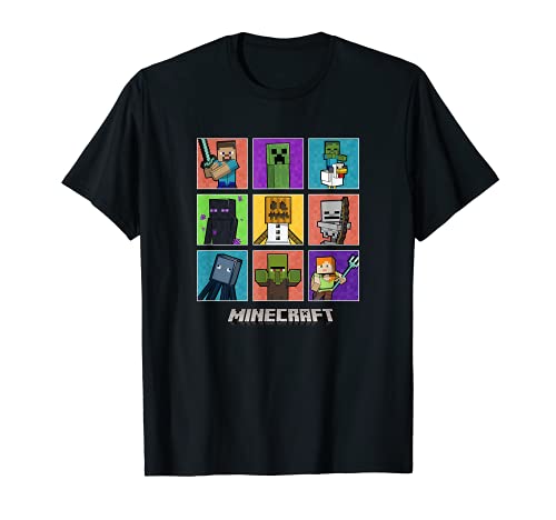 Minecraft Group Shot Colored Box Up Camiseta