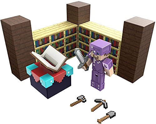 Minecraft Mesa de hechizos Set de juego con figura y accesorios, juguete para niños +6 años Mattel GYB62