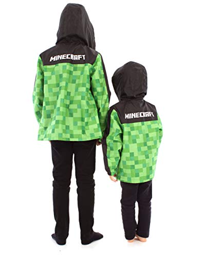 Minecraft Niños Enredadera Lana Forrada Chaqueta Impermeable con Capucha