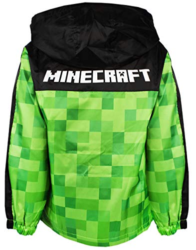 Minecraft Niños Enredadera Lana Forrada Chaqueta Impermeable con Capucha
