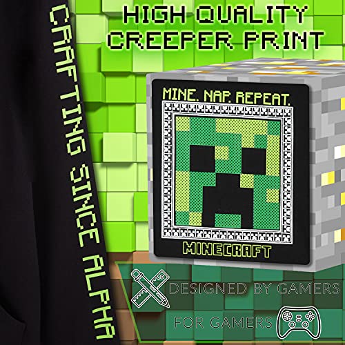 Minecraft Sudadera con Capucha para Niños y Adolescentes, Sudadera Niño 100% Algodón, Regalos para Niños y Adolescentes de 5-14 Años (13-14 años, Negro)
