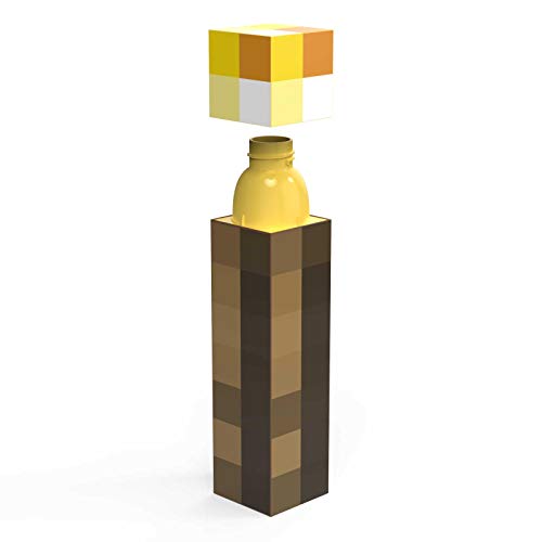 Minecraft Torch 22oz Kids Botella de agua con tapa de tornillo de plástico