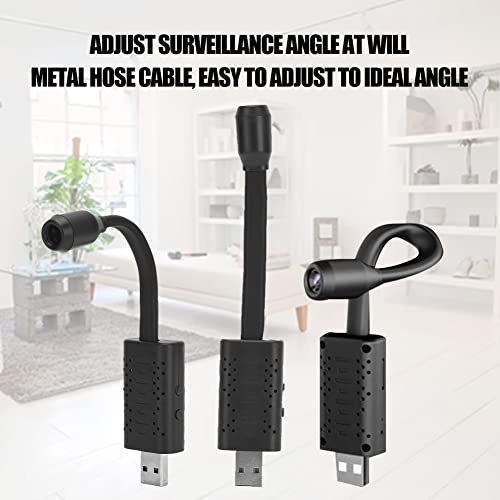 Mini Cámara con Manguera de Metal, Cámara Full HD con WiFi USB Mini Cámara, Cámara Oculta Portátil con Visión Nocturna en Condiciones de Poca luz y Detección de Movimiento, Detección Inteligente de IA