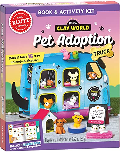 Mini Clay World Pet Adoption Truck: Make & Bake 15 Clay Animals & Display! (Klutz)