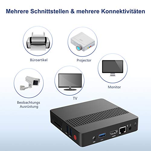 Mini PC, procesador Intel Celeron J3455 8 GB DDR4 / 64 GB eMMC Mini computadora de Escritorio con Windows 10 Pro, conexión HDMI y VGA, WiFi de Doble Banda, BT 4.2, 3 * USB 3.0, Soporte VESA…