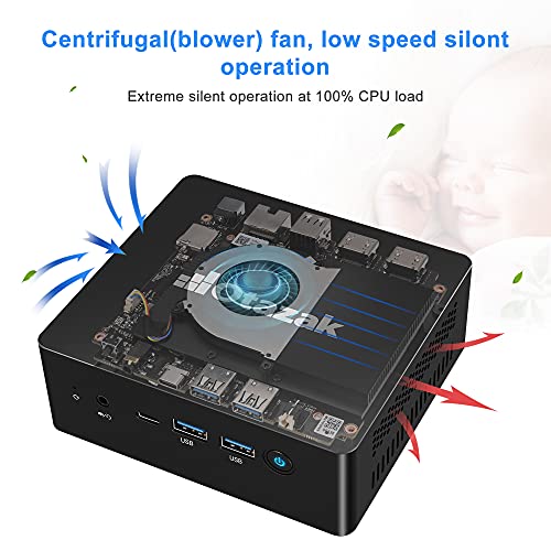 Mini PC Windows 10 Pro Celeron J4125 8GB LPDDR4 128GB SATA SSD Soporte Windows 11 y Liunx/Ubuntu iPC45 Mini computadora UHD 4K@60Hz USB-C Dual Band Wi-Fi BT5.0 PXE LAN RTC