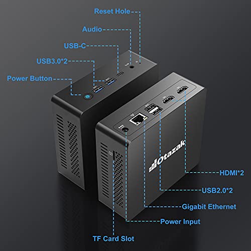 Mini PC Windows 10 Pro Celeron J4125 8GB LPDDR4 128GB SATA SSD Soporte Windows 11 y Liunx/Ubuntu iPC45 Mini computadora UHD 4K@60Hz USB-C Dual Band Wi-Fi BT5.0 PXE LAN RTC