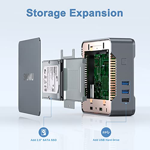 Mini PC, Windows 10 Pro Intel Celeron N3350 4 GB DDR3/64 GB Mini computadora eMMC, 4K HD, HDMI+VGA, 2.4G/5G WiFi, Bluetooth, Micro Ordenador de Escritorio Gigabit Ethernet