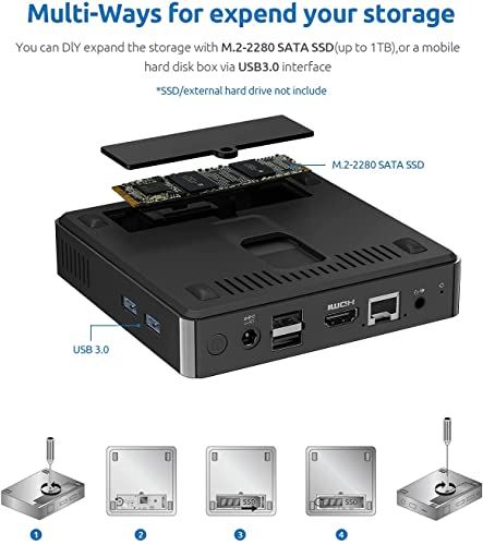 Mini PC Windows 10 Pro Procesador Celeron 3060 4GB / 64GB eMMC BMAX B1 Conexiones HDMI + VGA Gigabit Ethernet WLAN Dual integrada 2.4G / 5G /