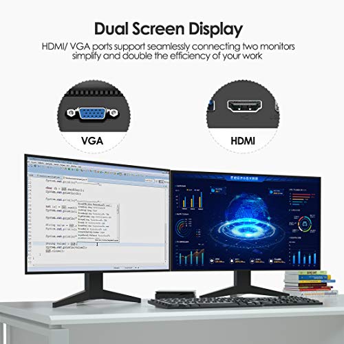 Mini PC Windows 10/Linux, Intel Atom X5-Z8350 HD Graphics Mini Computer 4GB DDR3/64GB eMMC Support 2.4/5G WiFi, BT 4.0, Gigabit Ethernet, HDMI/VGA Output