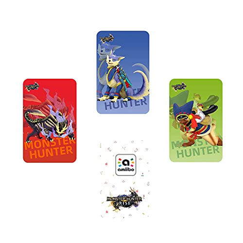 Mini Tarjeta De Etiqueta Monster Hunter Rise NFC De 3 Piezas Con Estuche De Cristal, Incluye: Palamute, Palico, Magnamalo, Compatible Con Switch / Switch Lite