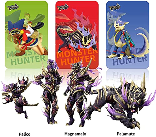 Mini Tarjeta NFC Monster Hunter Rise De 9 Piezas, Incluye: Palamute, Palico, Magnamalo, Compatible con Switch/Switch Lite