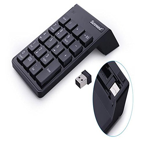Mini teclado numérico inalámbrico, mini USB, tamaño completo, 19 teclas, teclado para computadora portátil de escritorio