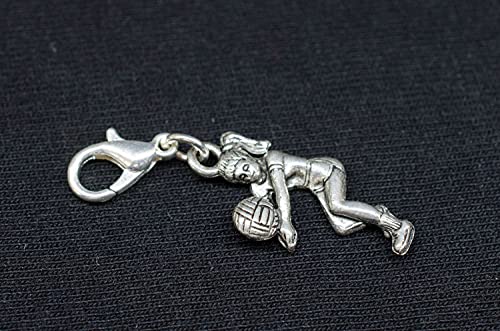 Miniblings Voleibol Jugador de Voleibol Encanto de los Juegos de Pelota de Playa - joyería Hecha a Mano de Plata de la Manera Plateado I Colgantes - Colgante Pulsera - Colgante para la Pulsera