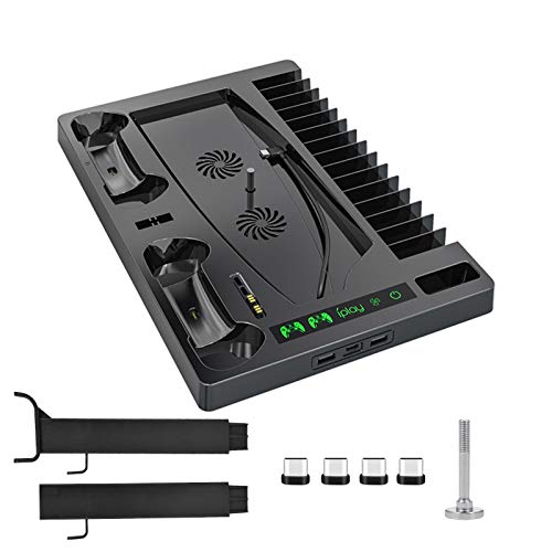 Minimei Soporte Vertical del Ventilador de refrigeración de la Consola PS5 Soporte de visualización de Carga Base del Cargador de la Consola de Juegos Soporte de refrigeración Ventiladores Everywhere