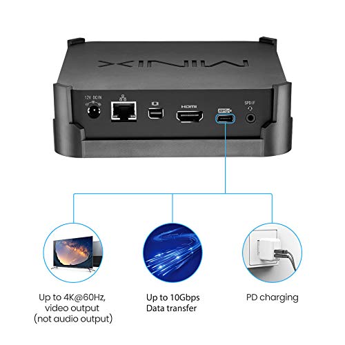 MINIX NEO J50C-8SE, 8GB/240GB Intel Celeron Mini PC con Windows 10 Pro (64 bits) [Wi-Fi/Gigabit Ethernet/4K @ 60Hz/Triple Display/USB-C/Auto Power On/Vesa Mount],Vendido directamente por MINIX.