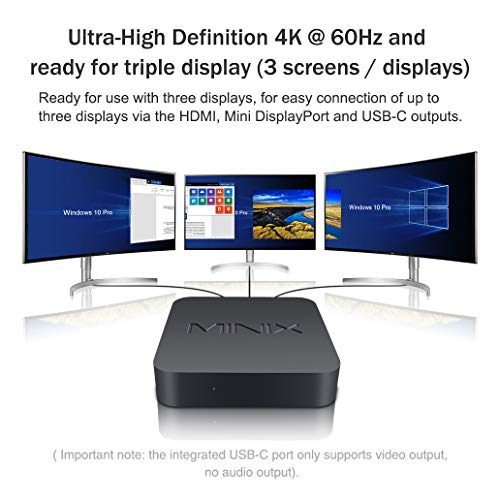 MINIX NEO J50C-8SE, 8GB/240GB Intel Celeron Mini PC con Windows 10 Pro (64 bits) [Wi-Fi/Gigabit Ethernet/4K @ 60Hz/Triple Display/USB-C/Auto Power On/Vesa Mount],Vendido directamente por MINIX.