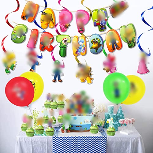 Miotlsy Party Supplies Bros adornos para cupcakes Mario Globos kit de decoración de fiesta de Mario Ducha de Bebé Fiesta de Cumpleaños