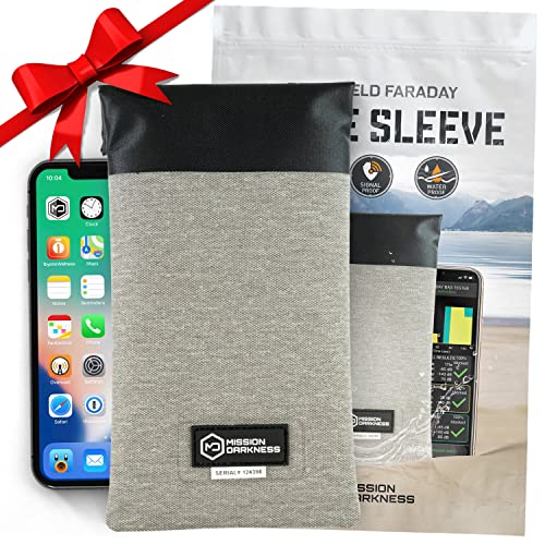 Mission Darkness Dry Shield Faraday Phone Sleeve // Slim Waterproof Dry Bag for Cell Phones + RF Shielding Liner // Signal Blocking, Anti-tracking, EMP Shield, Data Privacy, Electronic Device Security