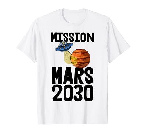 Mission Mars 2030 Shirts Youth Space Travel Tees Mars Planet Camiseta