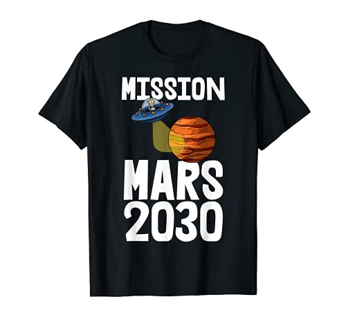Mission Mars 2030 Shirts Youth Space Travel Tees Mars Planet Camiseta