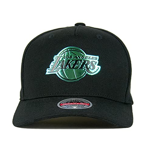 Mitchell & Ness NBA Classic Red Slick - Gorra snapback, color negro, L.A. Lakers, Talla única