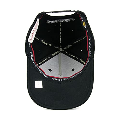 Mitchell & Ness NBA Classic Red Slick - Gorra snapback, color negro, L.A. Lakers, Talla única