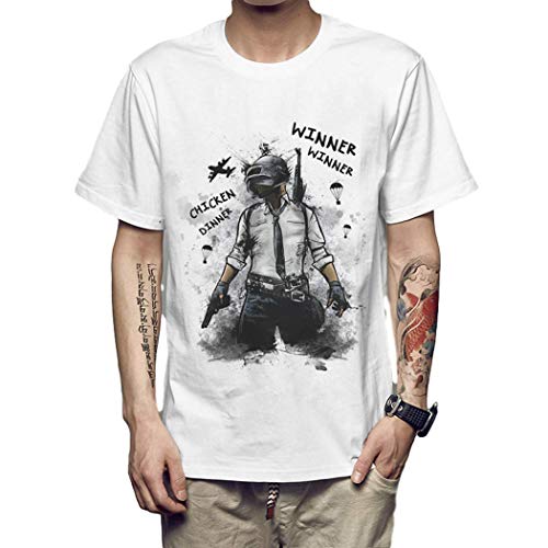 Miwaimao Jedi Battle Royale Survive Ropa PUBG Camiseta Hombre Modal Cómodo Transpirable Elástico Cuello Redondo Blusa